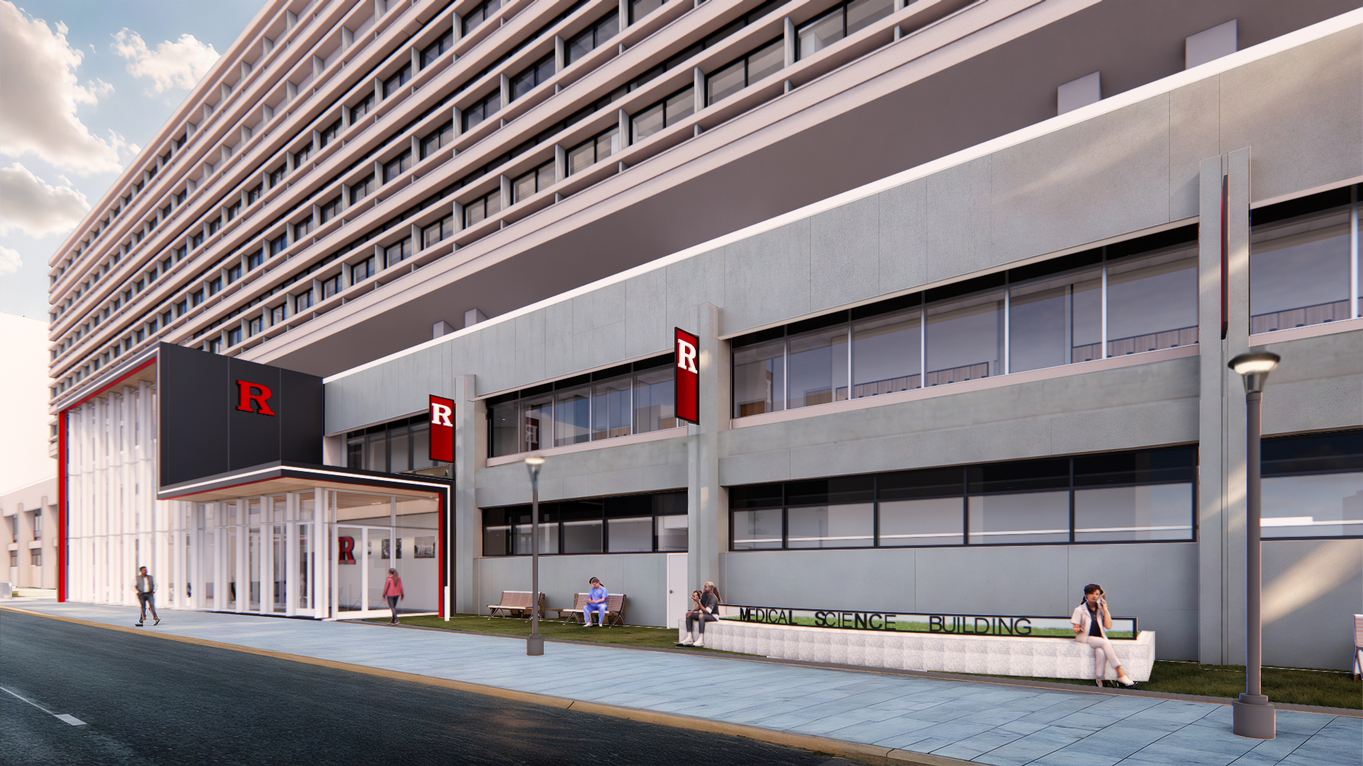 New Jersey Medical School Medical Sciences Building Exterior South Entry